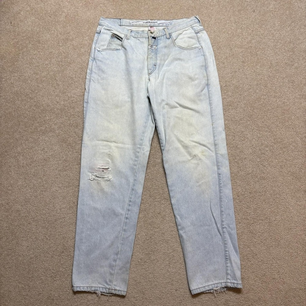 Vtg Marithe Francois Girbaud Jeans Mens 33x32 Blue Straight Leg Denim Distressed